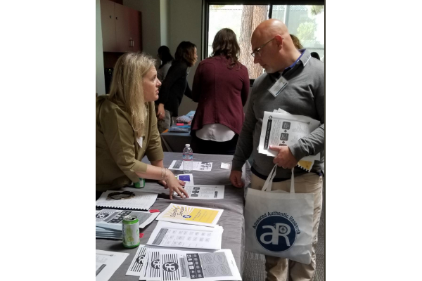 AAR site liaison Deanna Chute shares information about AAR with an interested counselor.